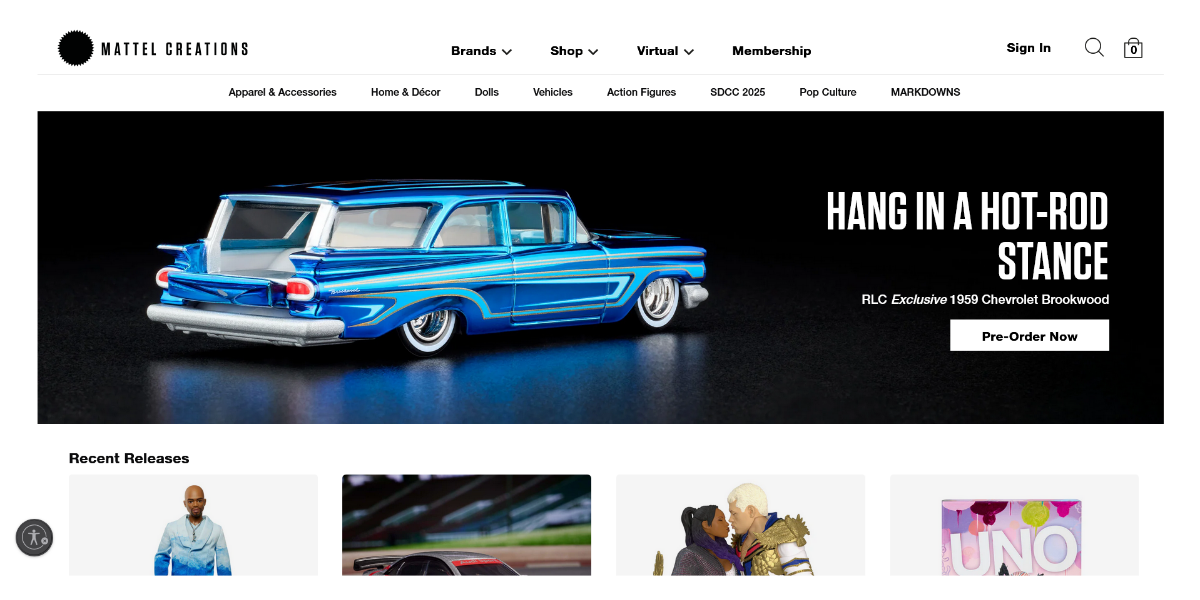 Mattel Creations store screenshot